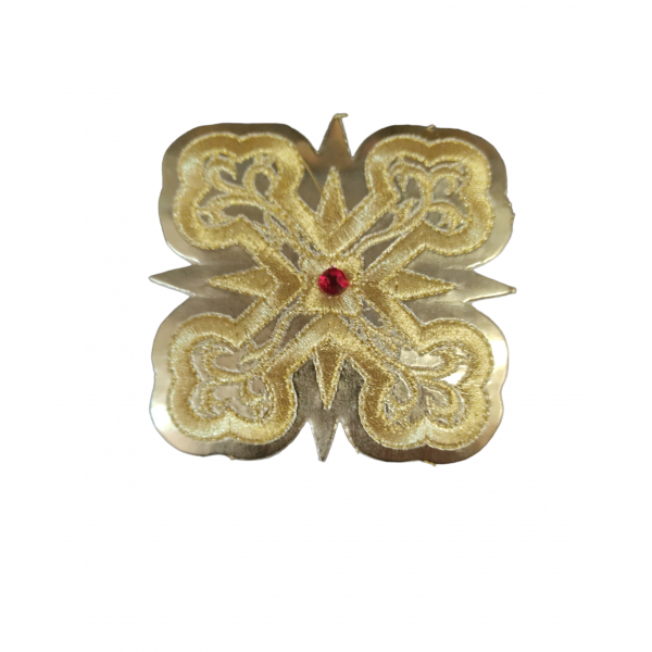 Ιερατικά Μοτίφ θερμοκολλητικά Σταυρός  Μεσαίος Χρυσό 8εκΧ8εκ Art21302302