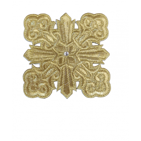 Ιερατικά Μοτίφ θερμοκολλητικά Σταυρός Γεμάτος Μεσαίος Χρυσό 11,50εκΧ11,50εκ Art21303042